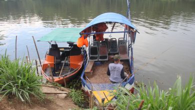 salah satu perahu wisata waduk Logung foto Sup