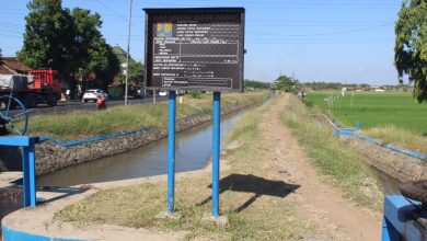 salah satu jaringan irigasi bendungan Logung