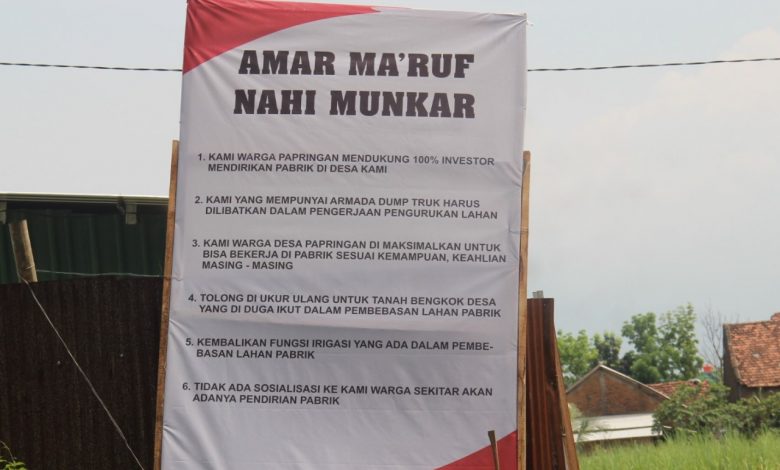 Papan nama Amar ma'ruf nahi munkar. Foto Sup