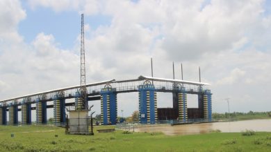 Sosok Pintu Pembagi Banjir/Bendung Wilalung Desa Kalirejo Kecamatan Undaan Kudus. Foto Sup